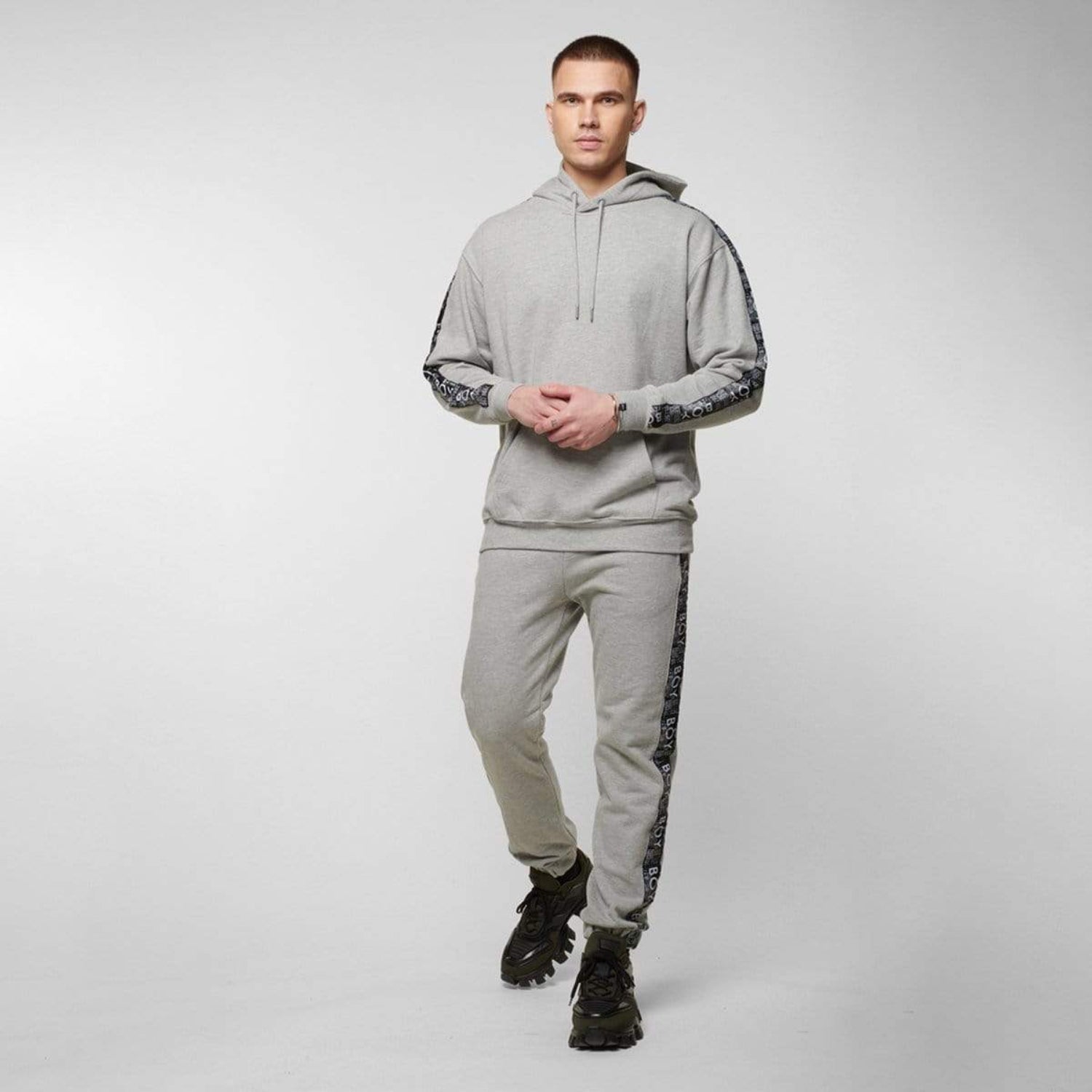 BOY LONDON HAZE TAPE HOODIE - GREY
