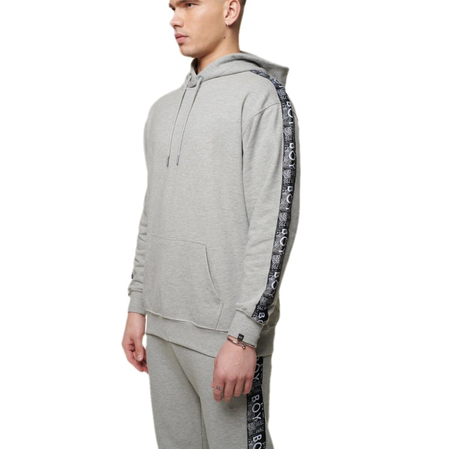 BOY LONDON HAZE TAPE HOODIE - GREY