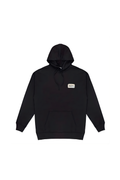 Black BOY London hoodie with a small logo on the chest against a white background