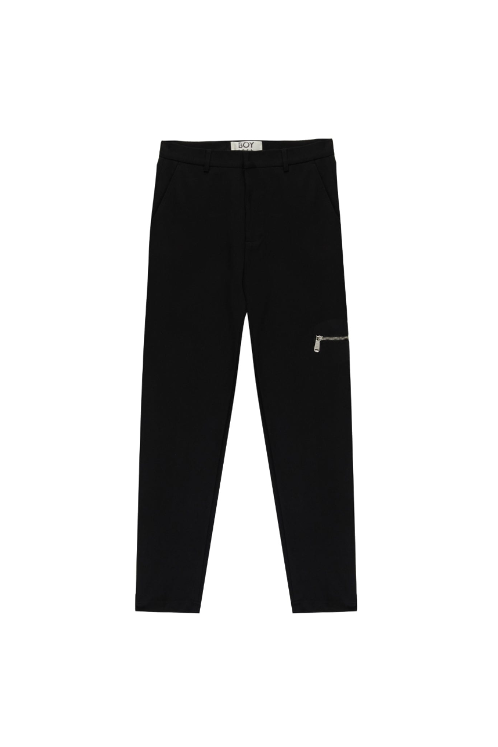 BOY LONDON JERSEY TAILORED ZIP TROUSERS - BLACK