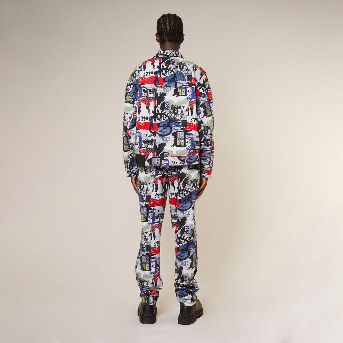 KINGS ROAD GRAFFITI DENIM JACKET - MULTI