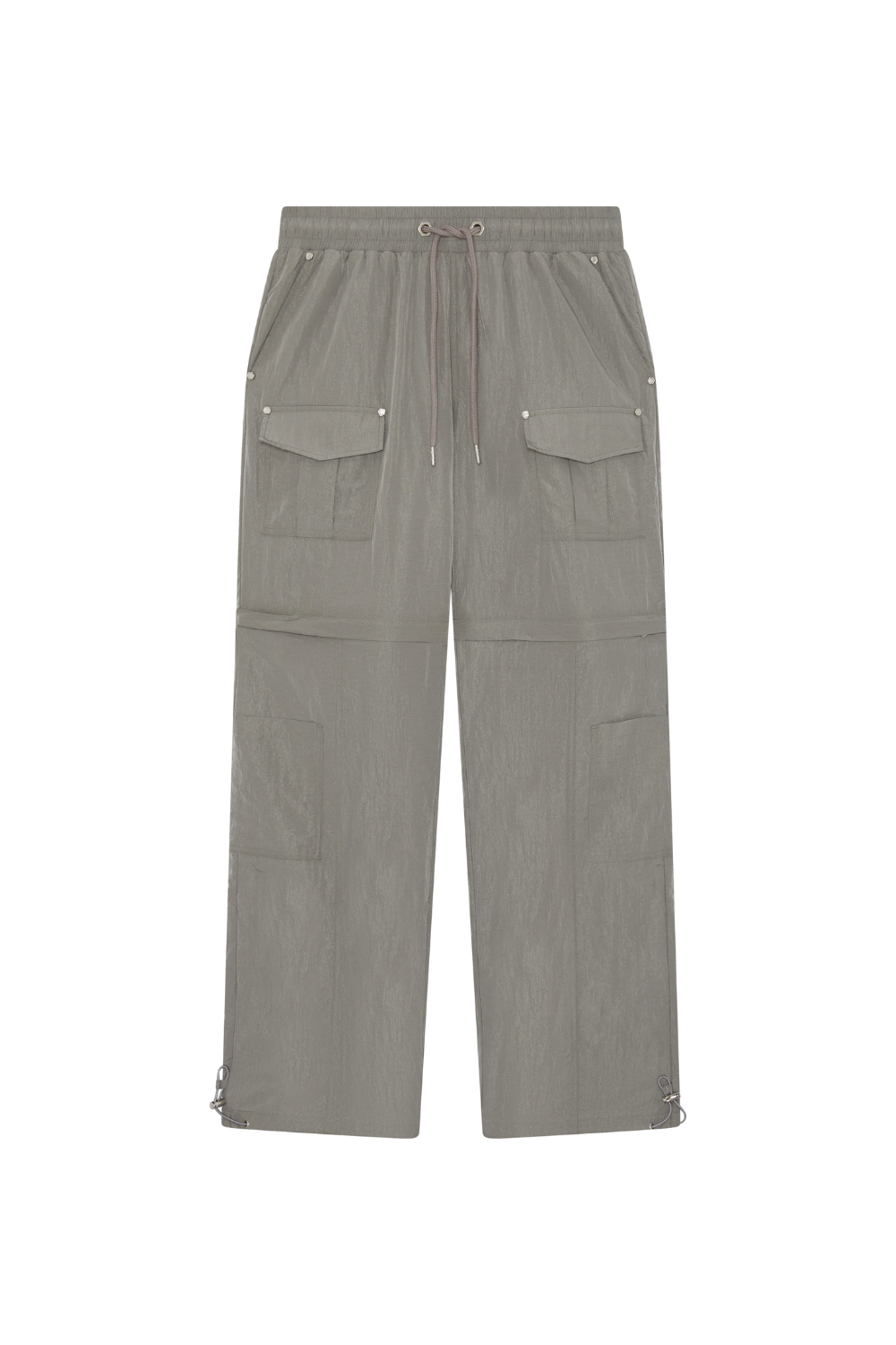 Grey BOY London cargo pants on a white background
