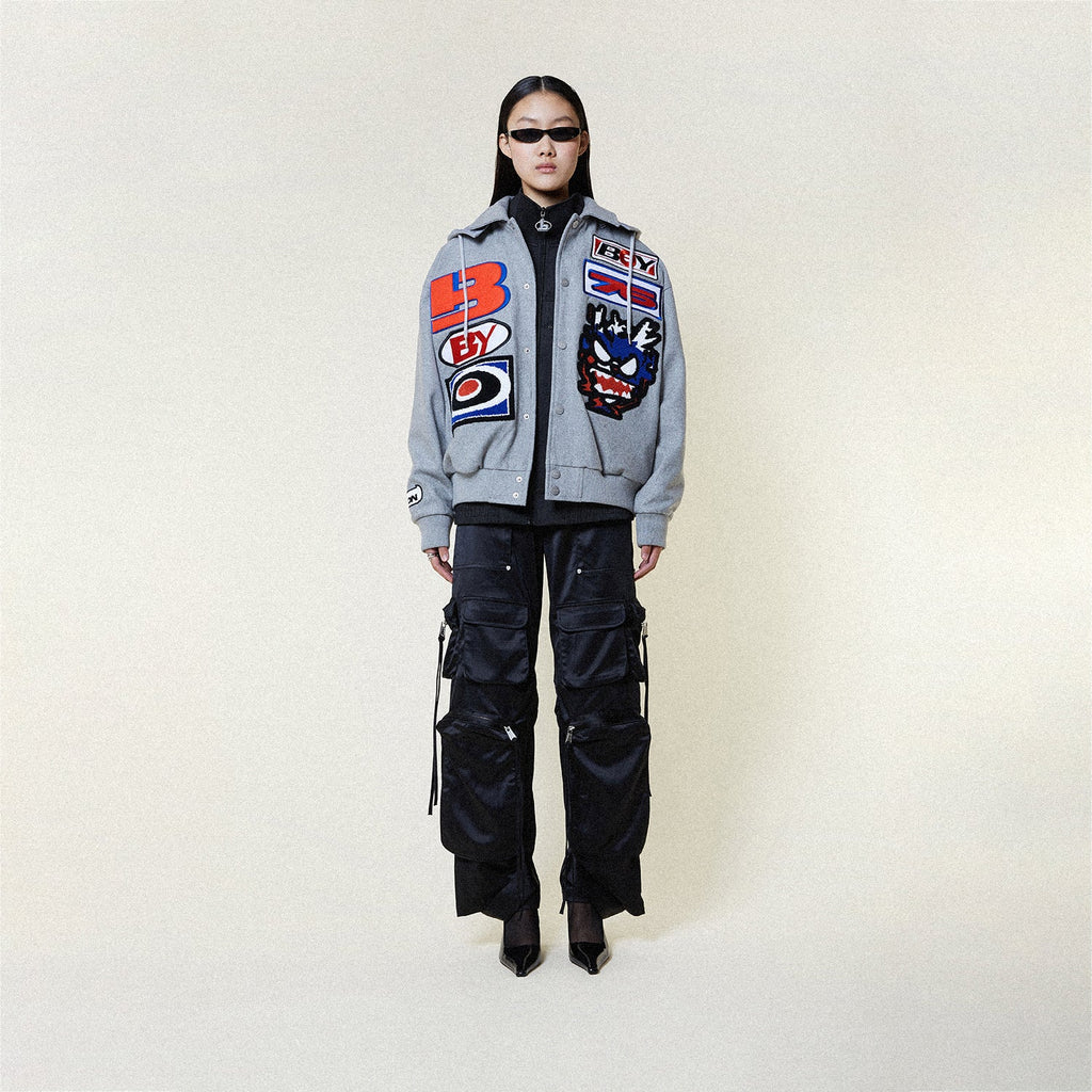 MOTO STICKER BOMBER VARSITY JACKET-JACKETS-BOY London