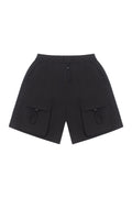 Black shorts with pockets on a white background