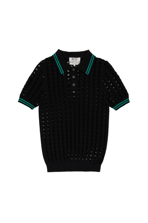 OPEN MESH KNITTED POLO T-SHIRT – BOY London
