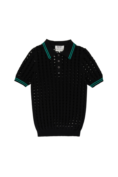 OPEN MESH KNITTED POLO T-SHIRT – BOY London