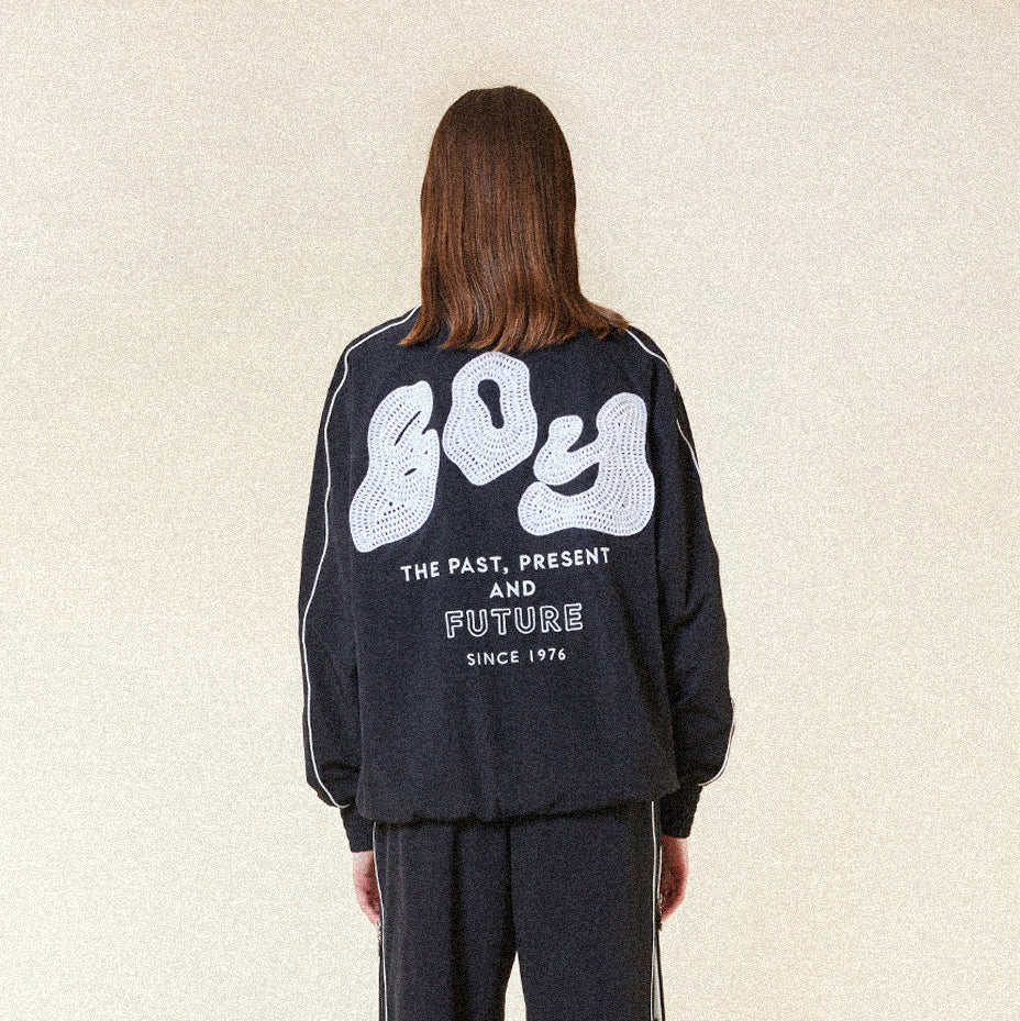 PAST, PRESENT, FUTURE BOY TRACK TOP - BLACK