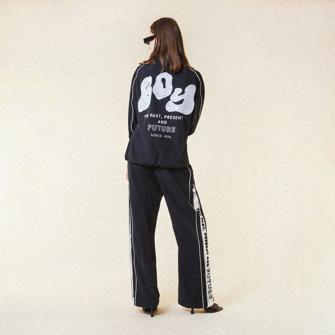 PAST, PRESENT, FUTURE BOY TRACK TOP - BLACK