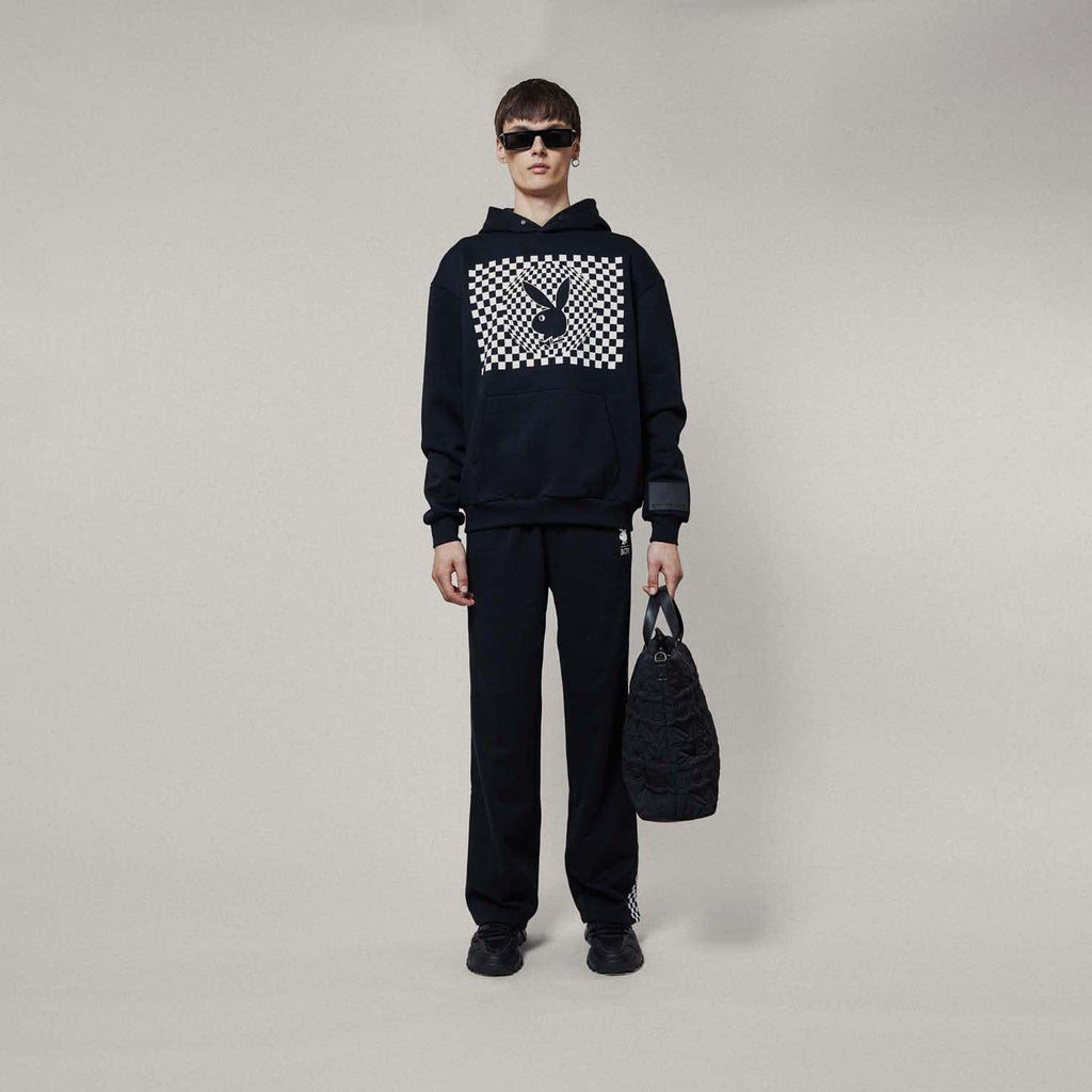 Boy London checkerboard hoodie black