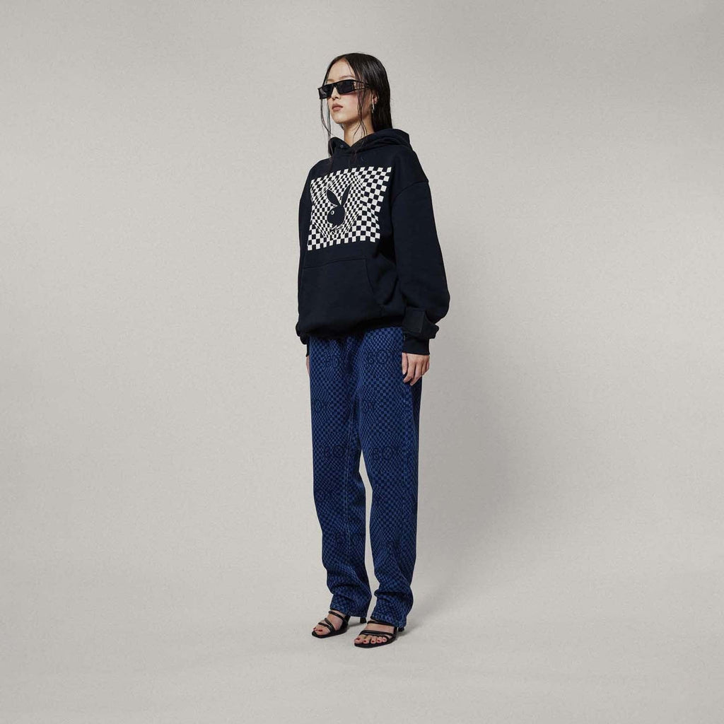 Boy London checkerboard hoodie black