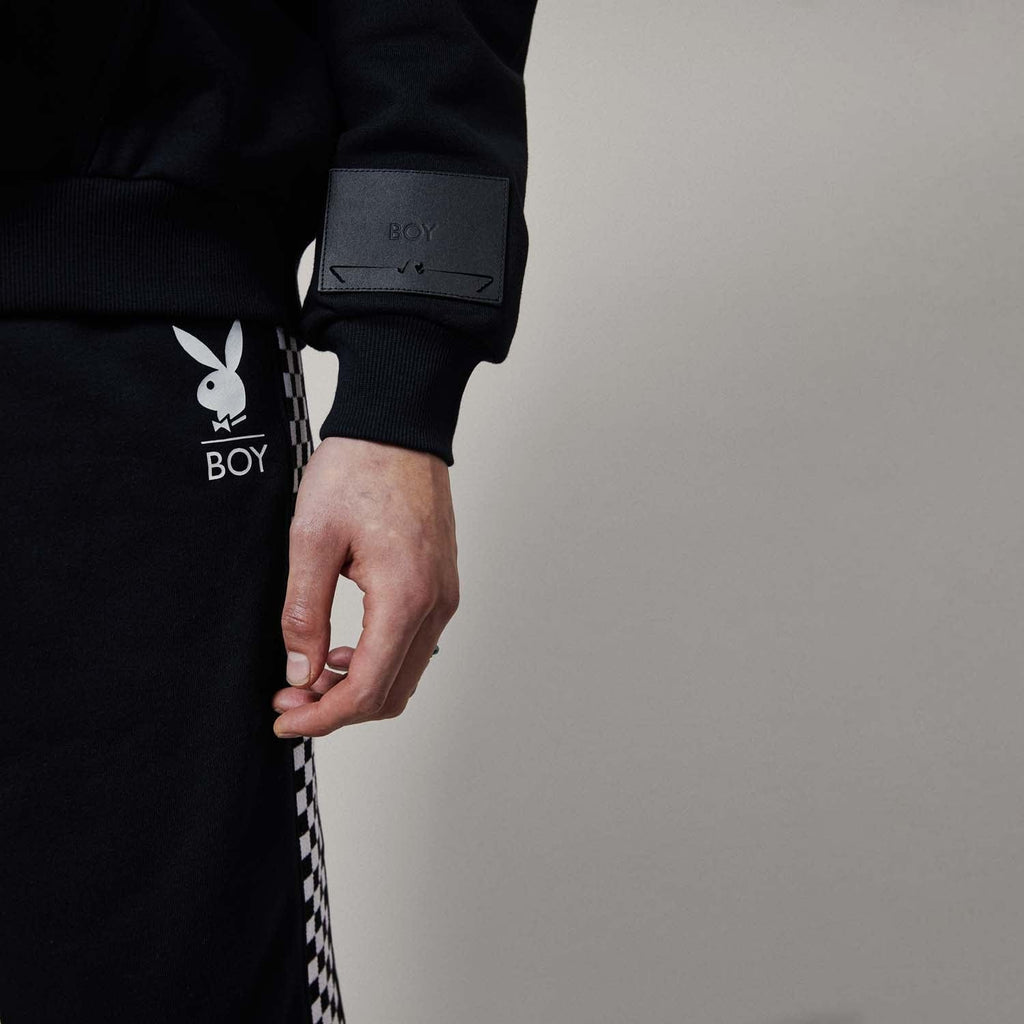 Boy London checkerboard hoodie black