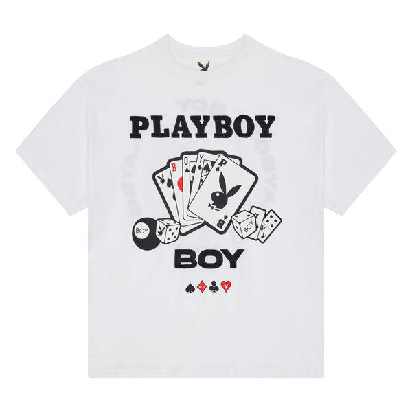 PLAYBOY X BOY DOUBLE OR NOTHING T-SHIRT - WHITE