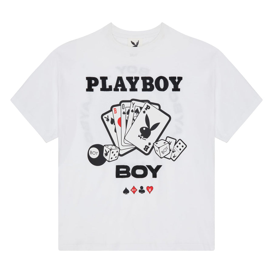 PLAYBOY X BOY DOUBLE OR NOTHING T-SHIRT - WHITE
