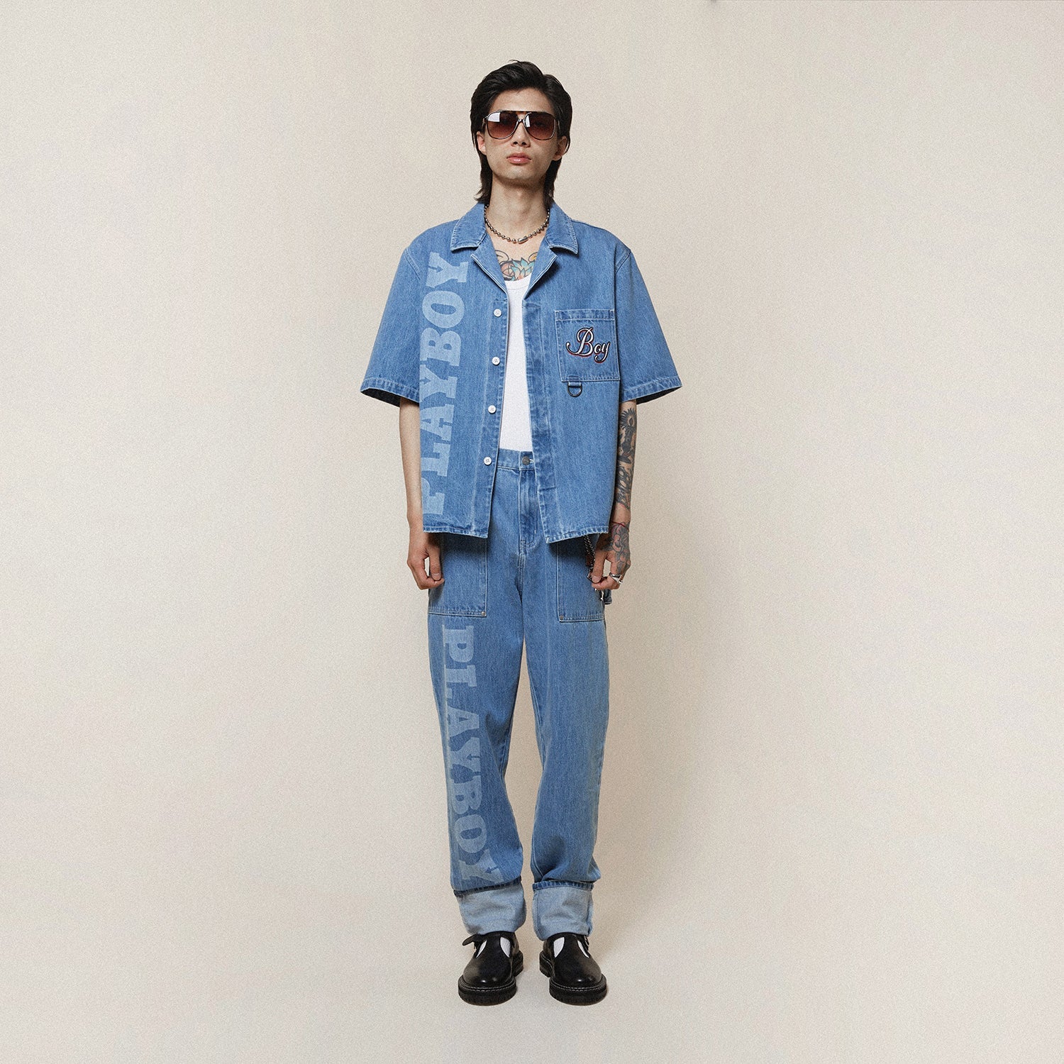 PLAYBOY X BOY JUMBO BUNNY DENIM SHIRT – BOY London