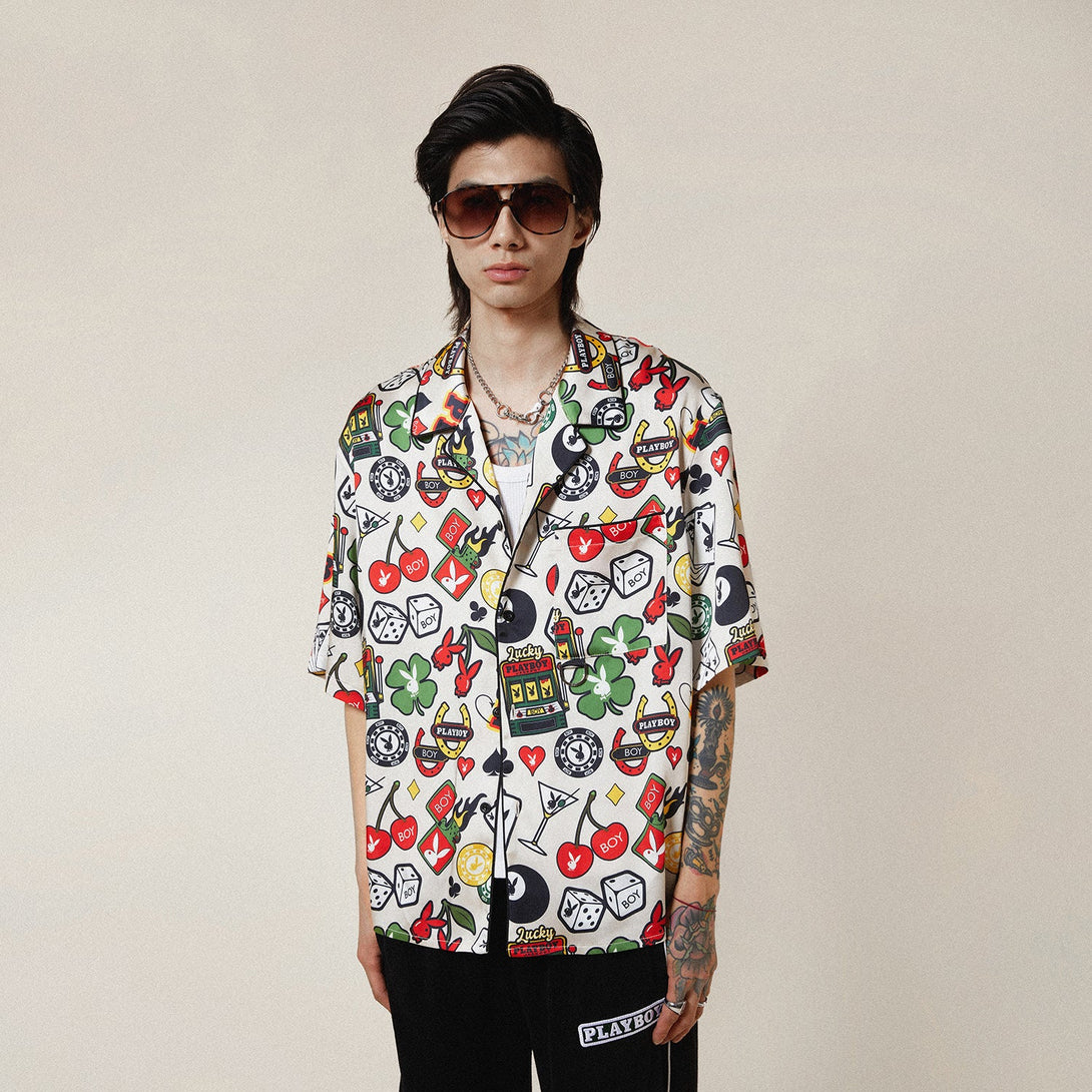 PLAYBOY X BOY LAS VEGAS RESORT SHIRT - MULTI