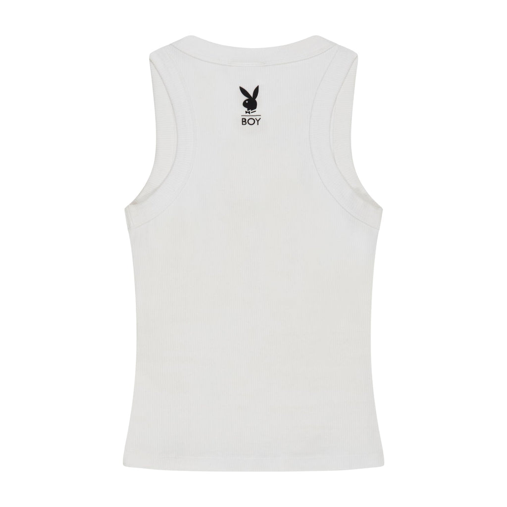 PLAYBOY X BOY LUCKY 8-BALL TANK TOP - WHITE
