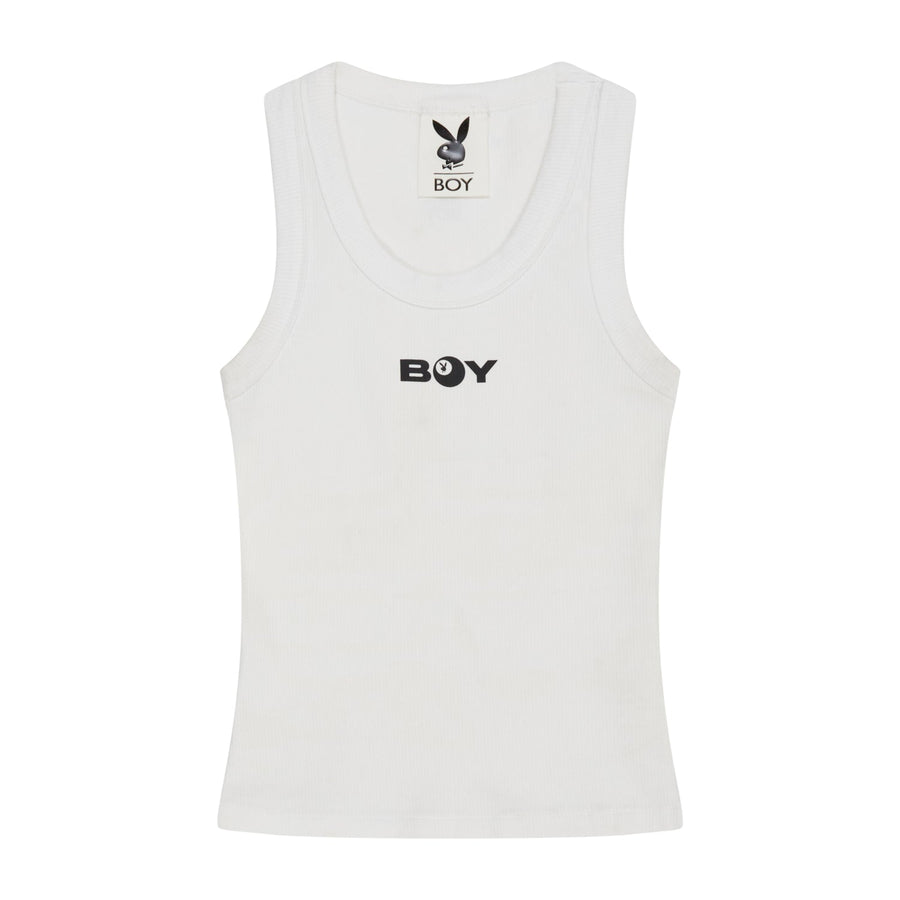 PLAYBOY X BOY LUCKY 8-BALL TANK TOP - WHITE