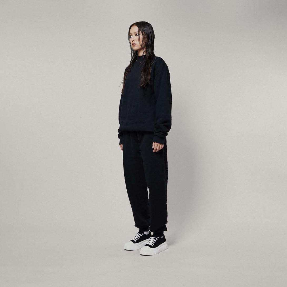 PLAYBOY X BOY QUILTED MOCK NECK SWEATSHIRT - BLACK