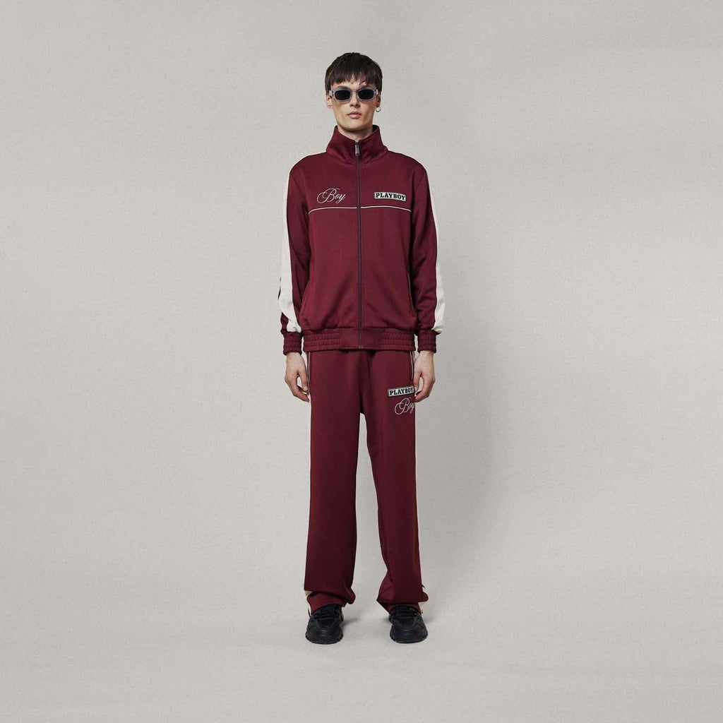 PLAYBOY X BOY WIDE LEG NYLON TRACK PANTS - PORT