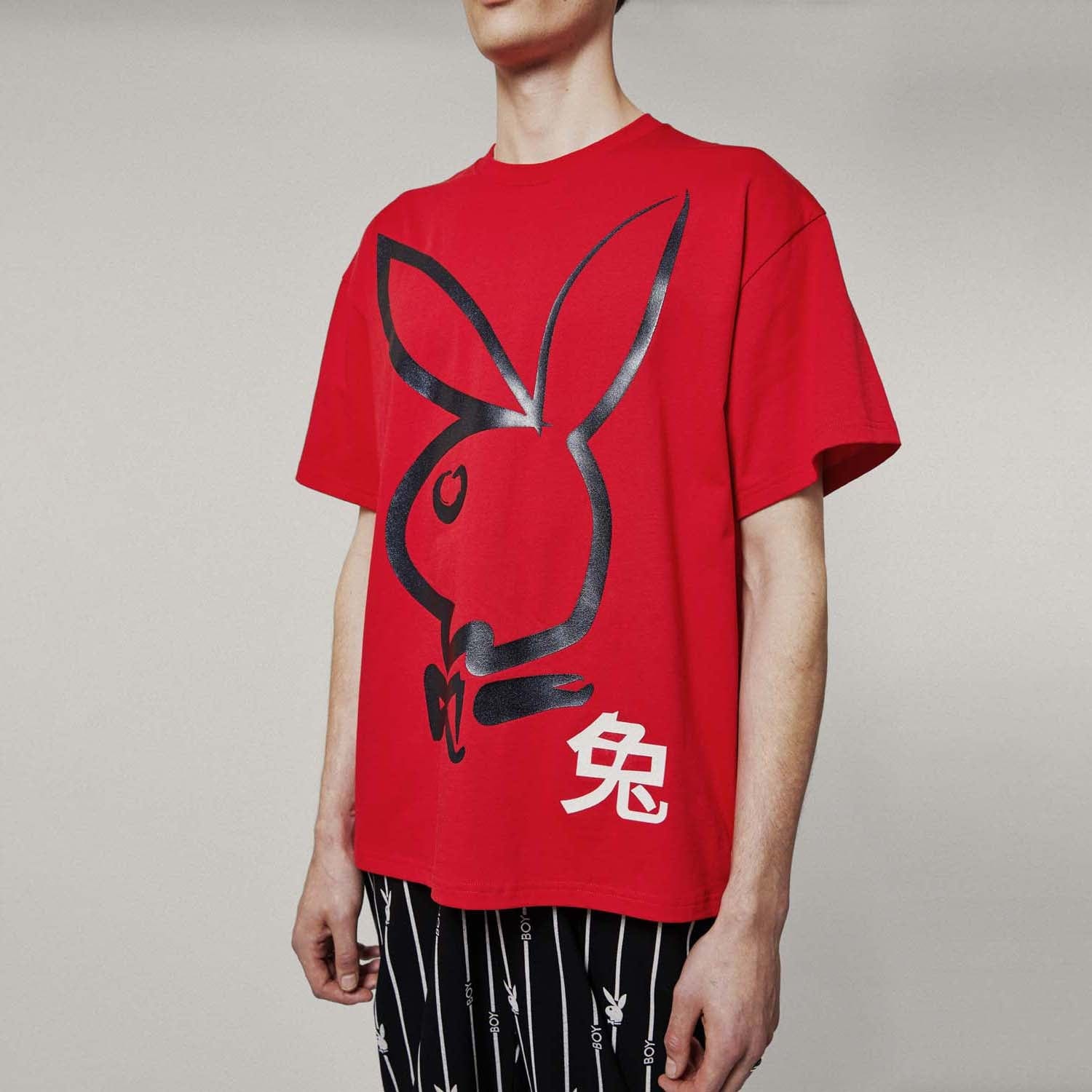 90s play boy tシャツ　レッド　プレイボーイ PLAYBOY X BOY YEAR OF THE RABBIT T-SHIRT – BOY London