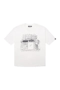 White BOY London t-shirt with black graphic design on a white background