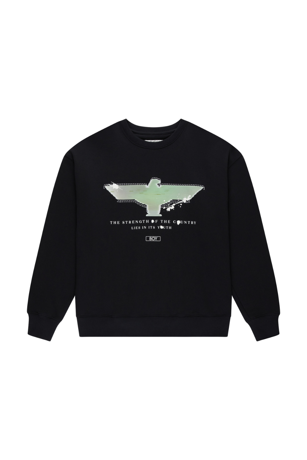 Black Boy London sweatshirt with a graphic design on a white background