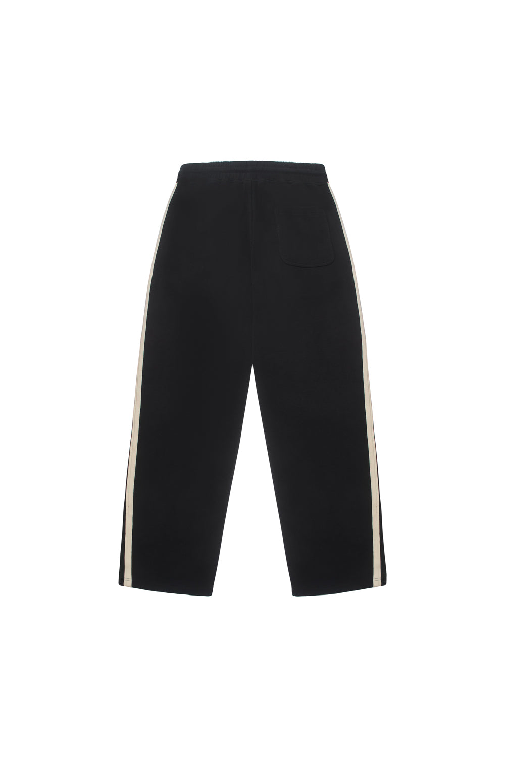 Black pants with white stripes on a white background