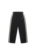 Black pants with white stripes on a white background