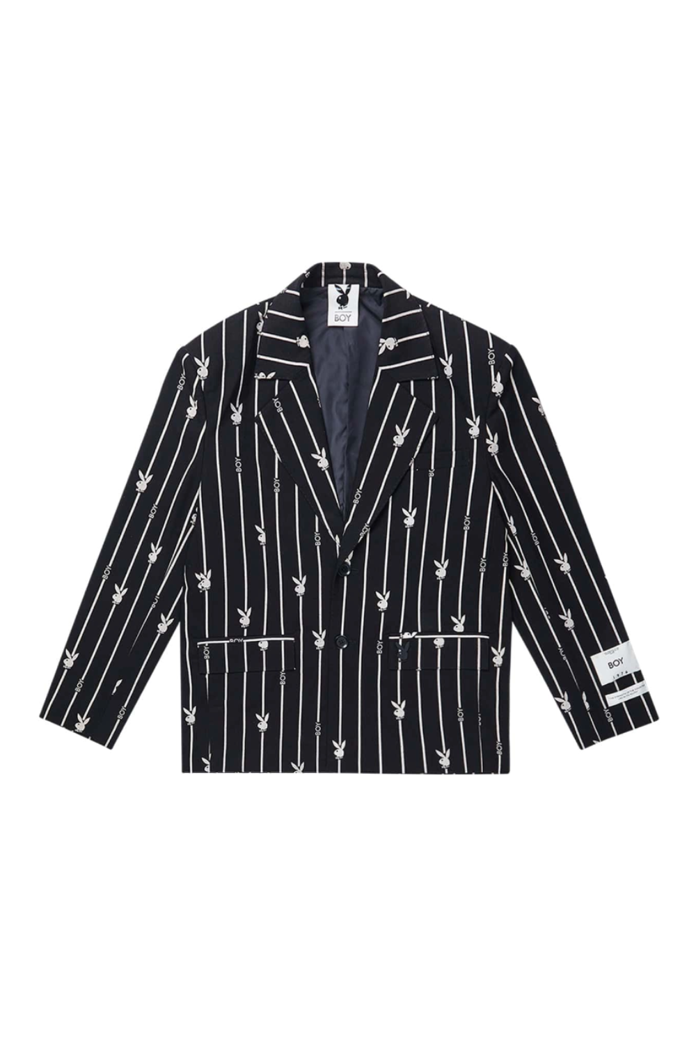 BOY London Black blazer with white patterns on a white background