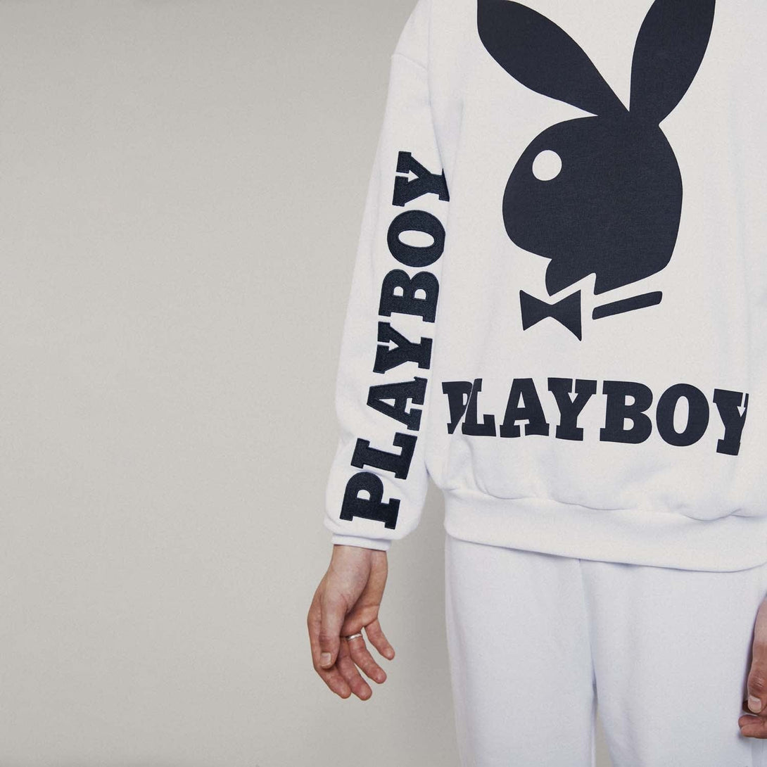 BOY London HOODIES Playboy x BOY BOLD BUNNY HOODIE - WHITE