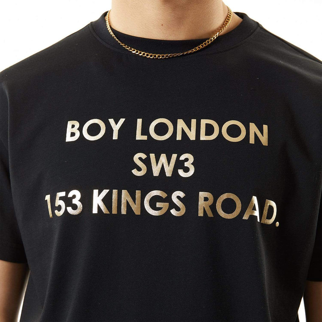 BOY London BOY ROAD TEE - BLACK/GOLD