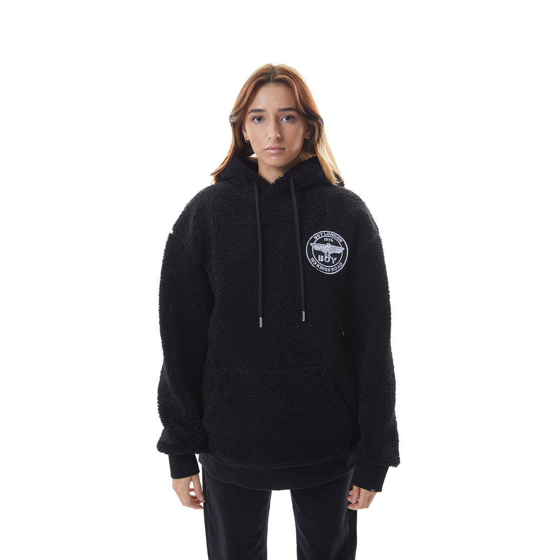 BOY London HOODIES BOY SAINT SHERPA HOOD - BLACK