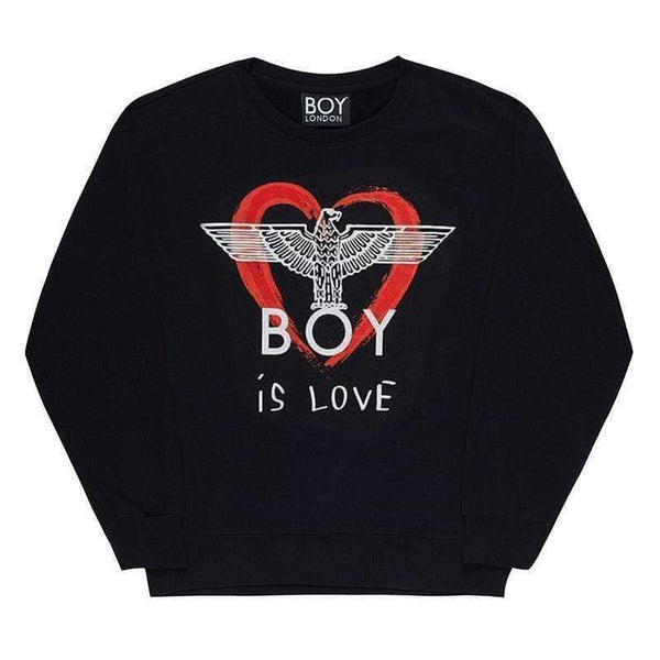 boy-london-shop SWEATSHIRTS BOY IS LOVE SWEATSHIRT - BLACK