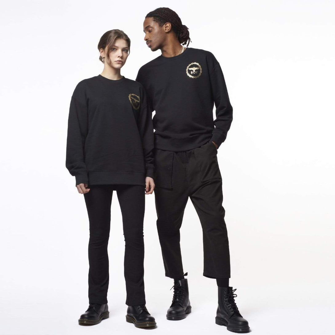 BOY LONDON SWEATSHIRTS BOY EAGLE BACKPRINT SWEATSHIRT - BLACK/GOLD