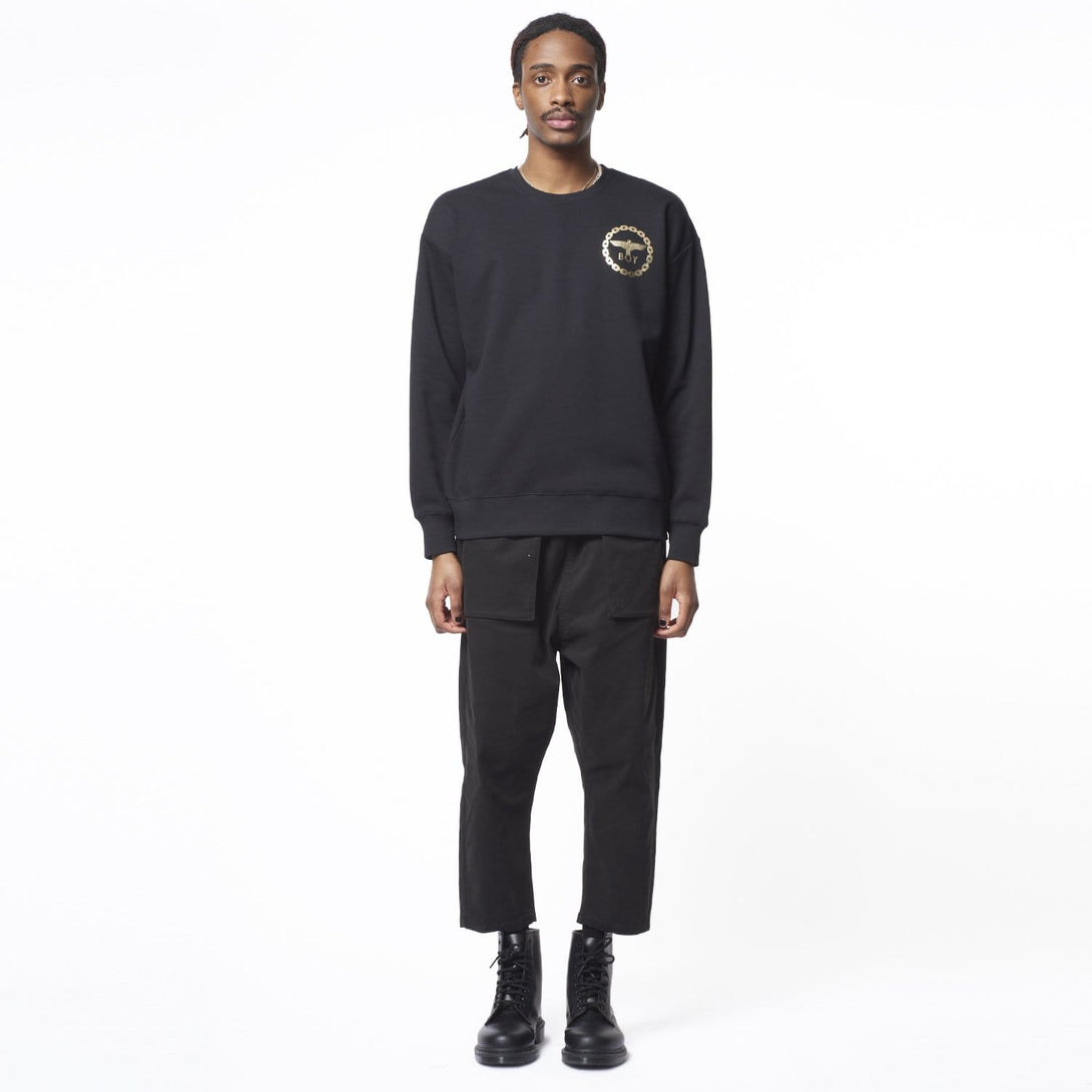 BOY LONDON SWEATSHIRTS BOY EAGLE BACKPRINT SWEATSHIRT - BLACK/GOLD