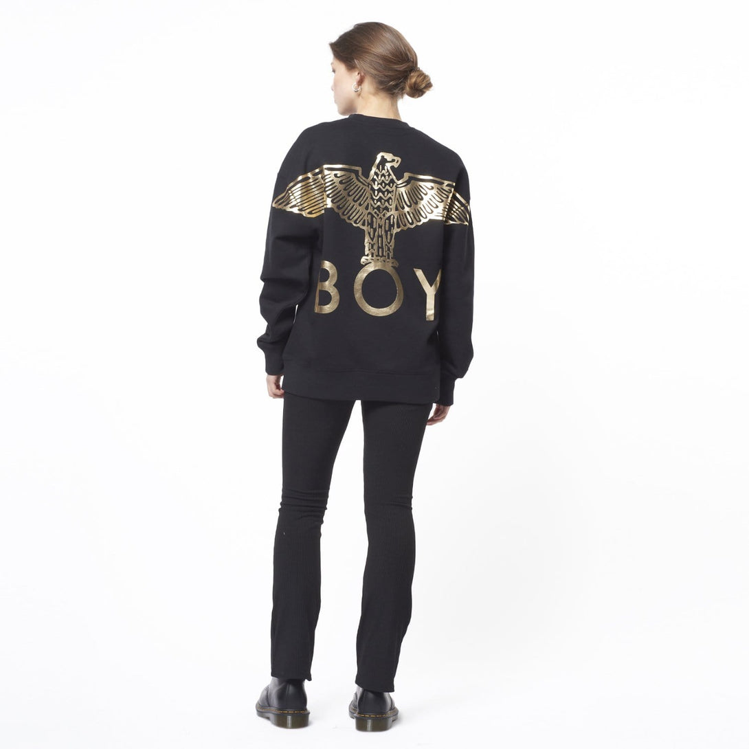 BOY LONDON SWEATSHIRTS BOY EAGLE BACKPRINT SWEATSHIRT - BLACK/GOLD