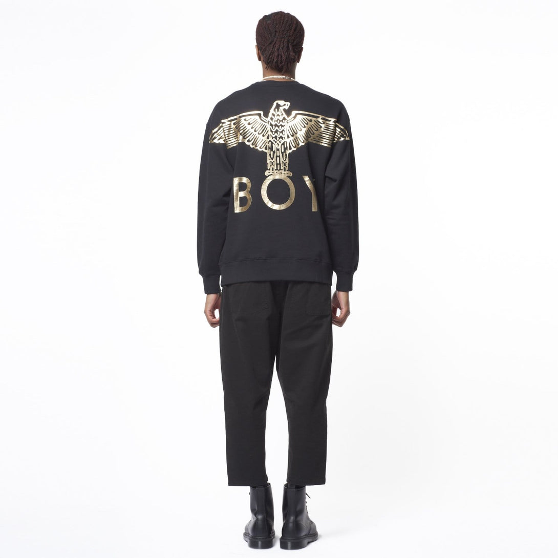 BOY LONDON SWEATSHIRTS BOY EAGLE BACKPRINT SWEATSHIRT - BLACK/GOLD