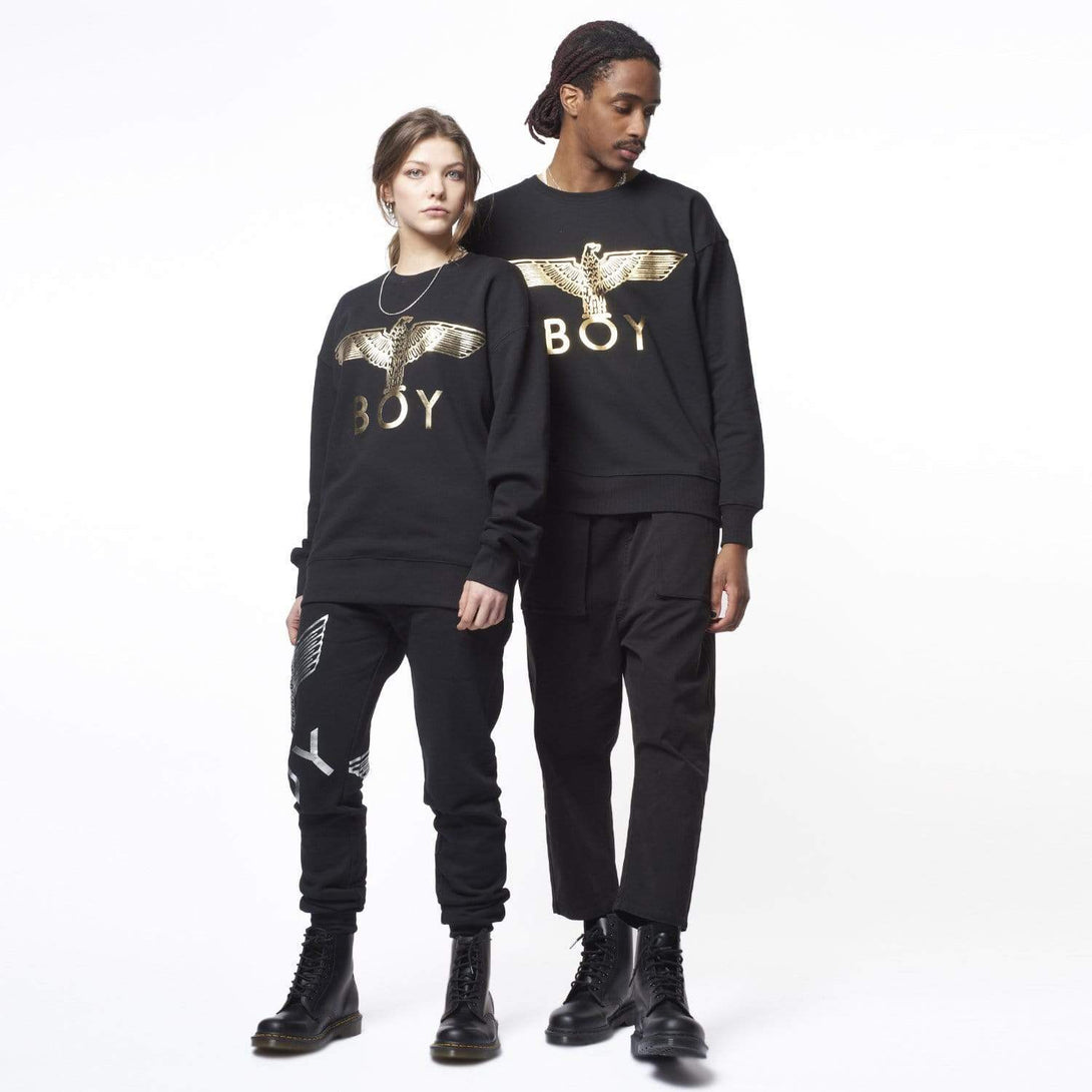 BOY LONDON SWEATSHIRTS BOY EAGLE SWEATSHIRT - BLACK/GOLD