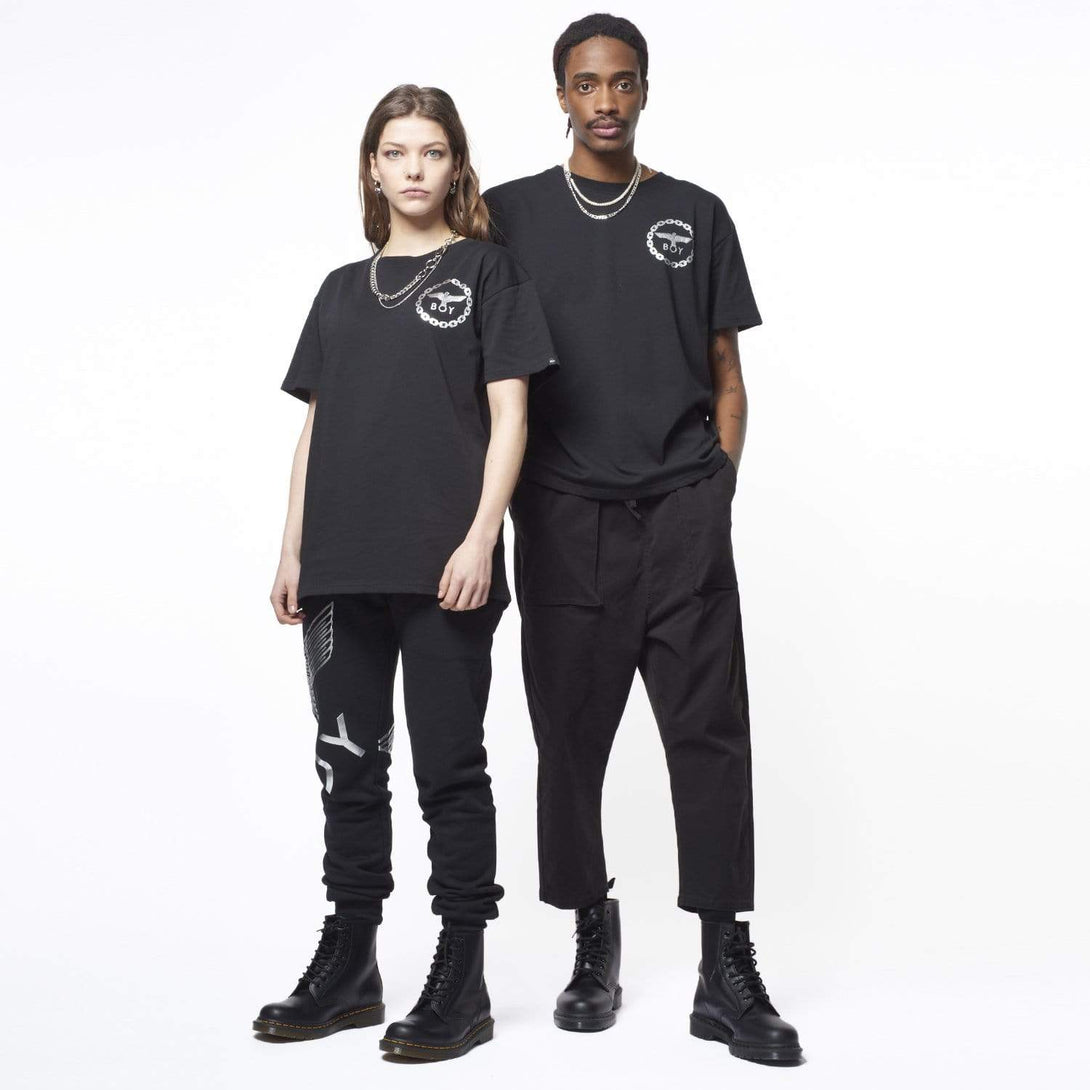 BOY LONDON T-SHIRTS BOY EAGLE BACKPRINT T-SHIRT - BLACK/SILVER