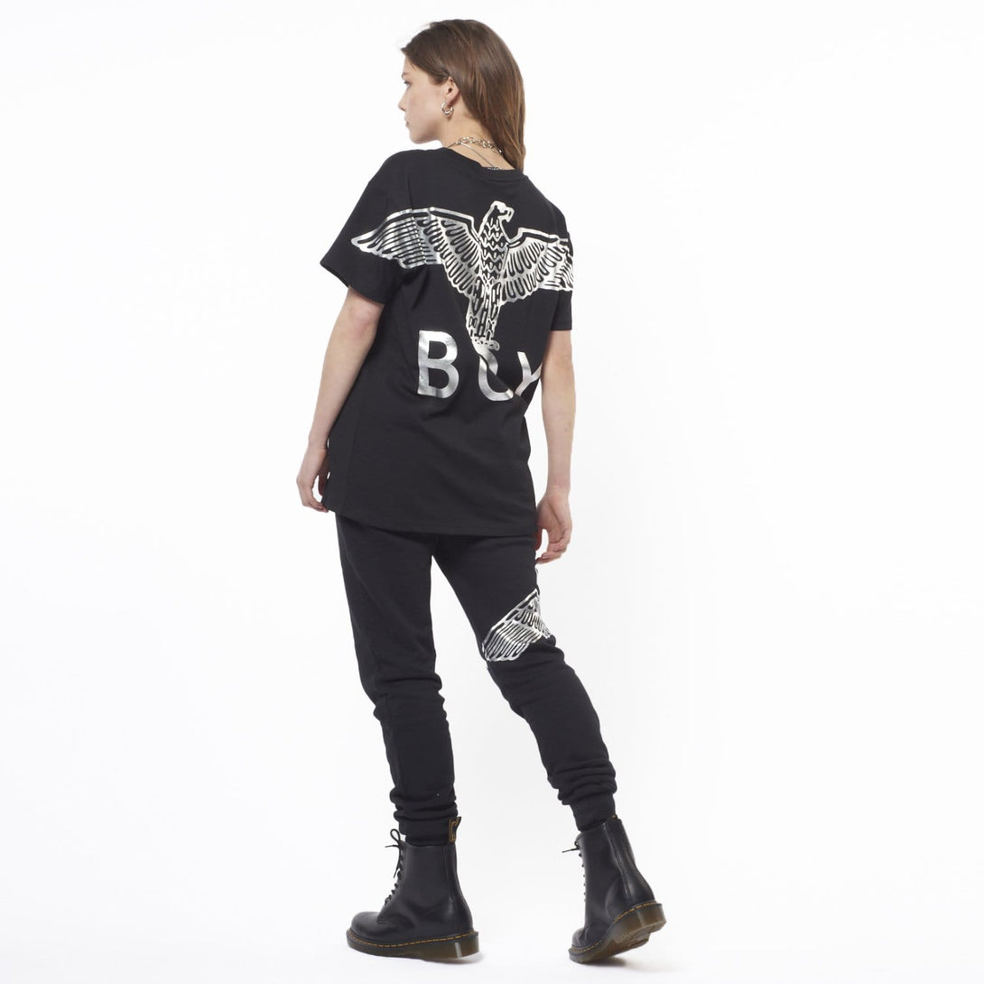 BOY LONDON T-SHIRTS BOY EAGLE BACKPRINT T-SHIRT - BLACK/SILVER